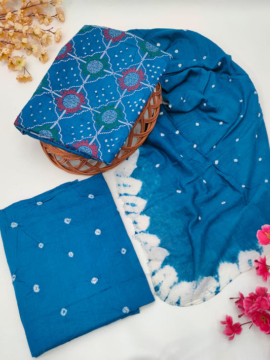 Bandhani Cotton Suit Set