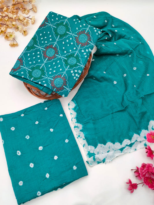 Bandhani Cotton Suit Set