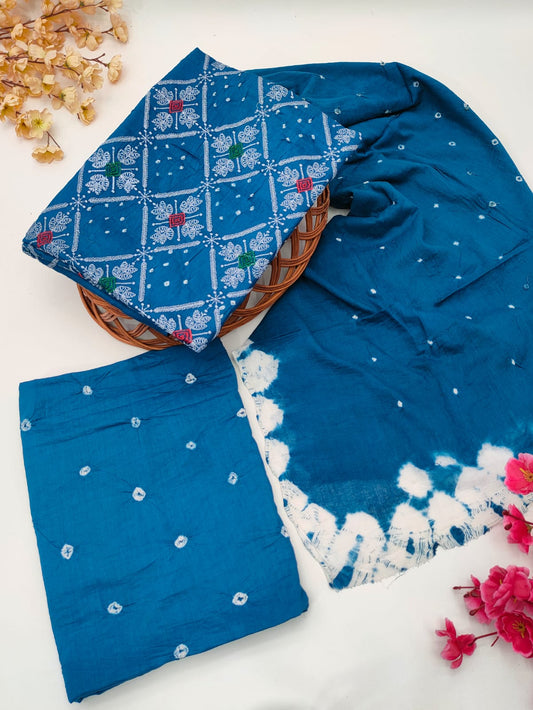Bandhani Cotton Suit Set