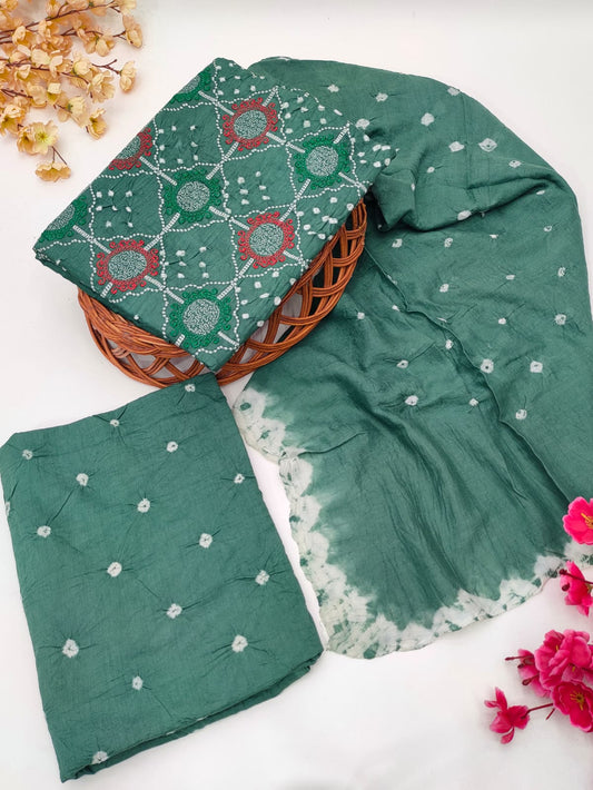 Bandhani Cotton Suit Set
