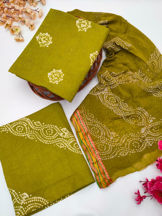 Bandhani Cotton Suit Set