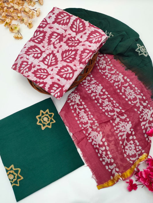 Bandhani Cotton Suit Set