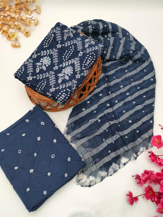 Bandhani Cotton Suit Set