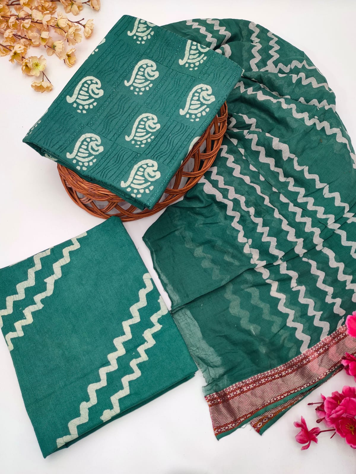 Bandhani Cotton Suit Set