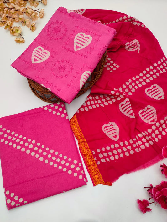 Bandhani Cotton Suit Set