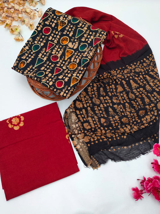 Bandhani Cotton Suit Set