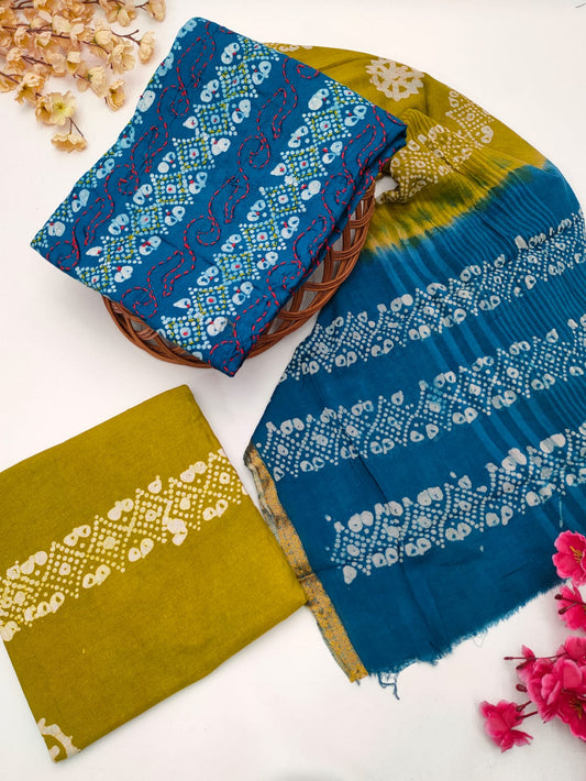 Bandhani Cotton Suit Set