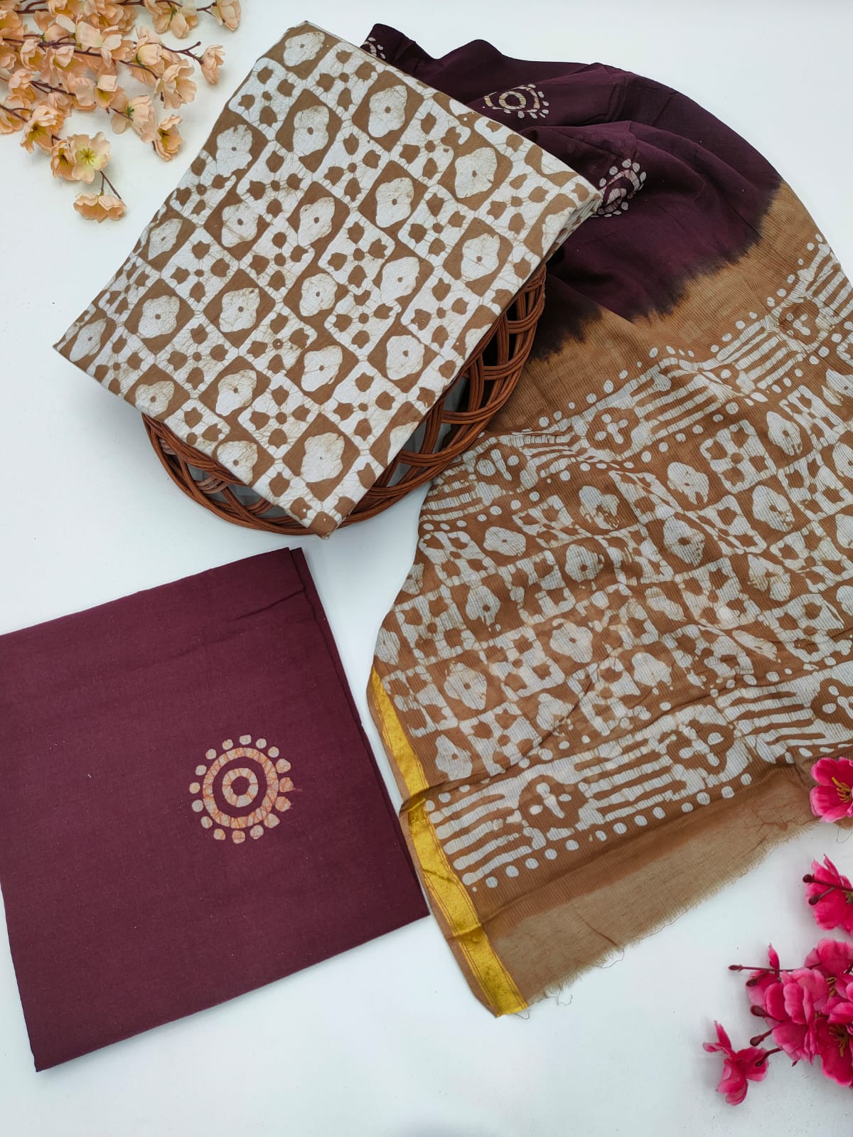 Bandhani Cotton Suit Set