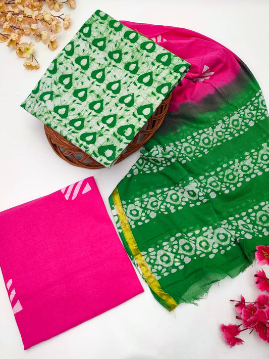 Bandhani Cotton Suit Set