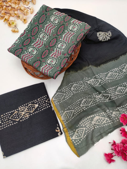 Bandhani Cotton Suit Set