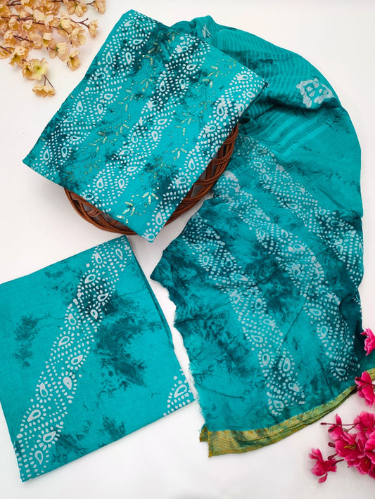 Bandhani Cotton Suit Set