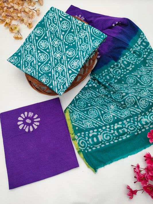 Bandhani Cotton Suit Set