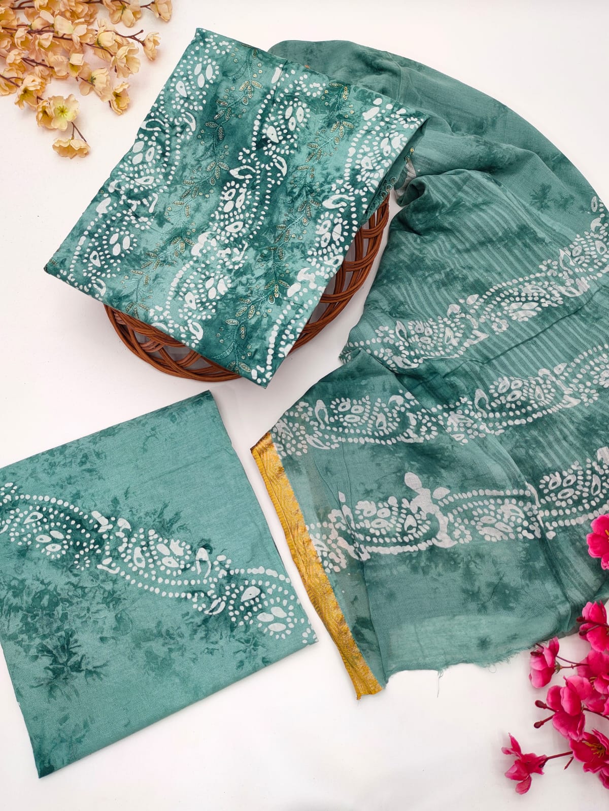 Bandhani Cotton Suit Set