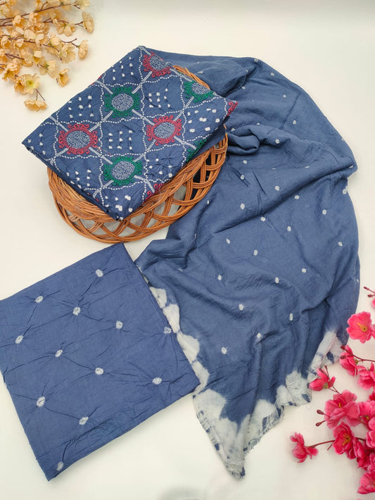 Bandhani Cotton Suit Set
