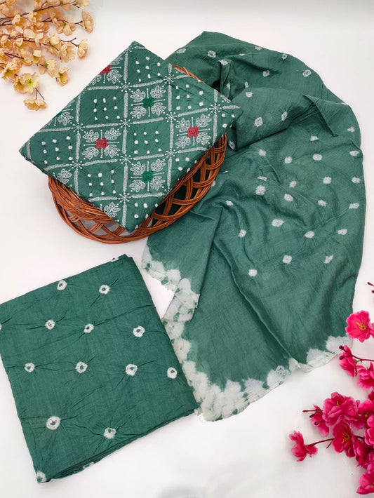 Bandhani Cotton Suit Set