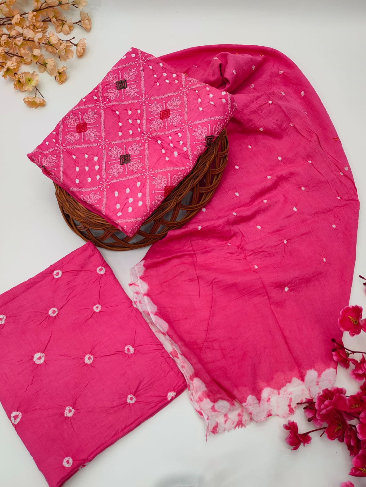 Bandhani Cotton Suit Set