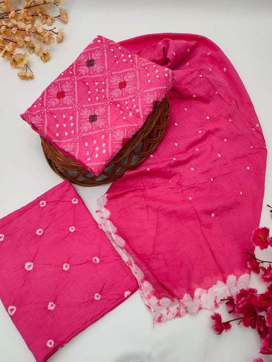 Bandhani Cotton Suit Set