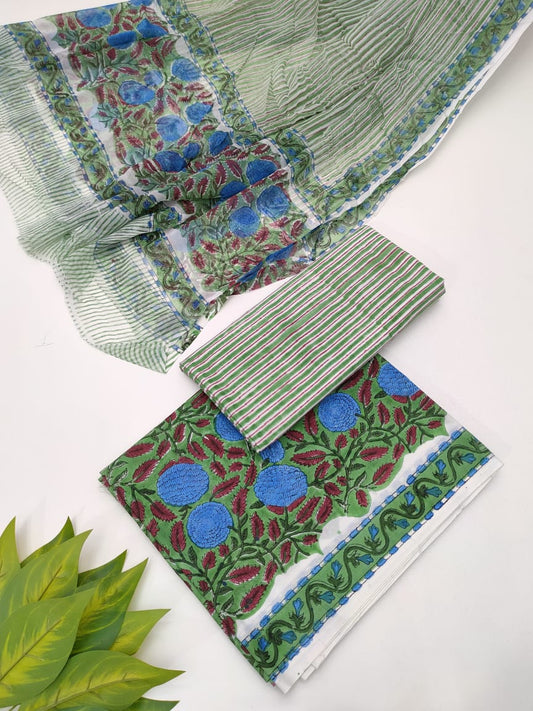Hand Block Chiffon Dupatta Suits