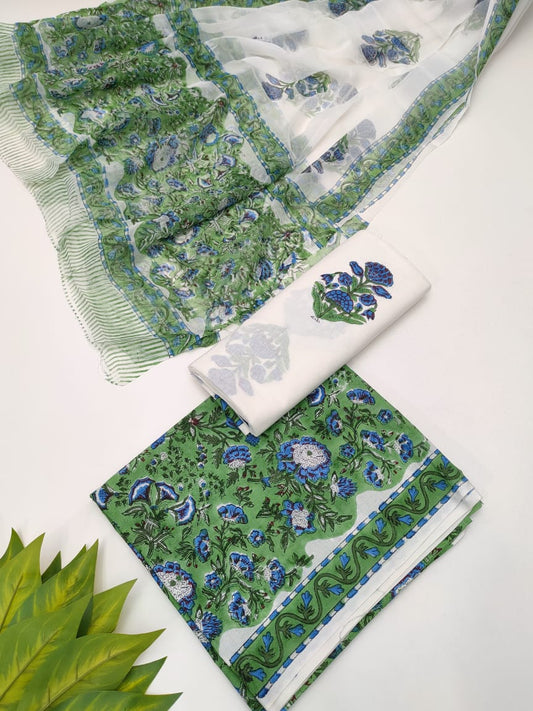 Hand Block Chiffon Dupatta Suits