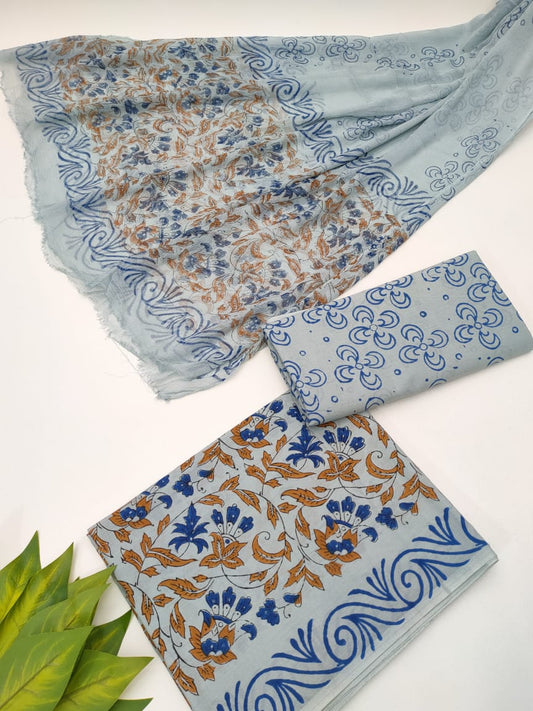 Hand Block Chiffon Dupatta Suits