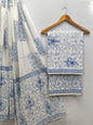 Hand Block Cotton Salwar Suit Set with Cotton Dupatta  - TSPSMVJ124