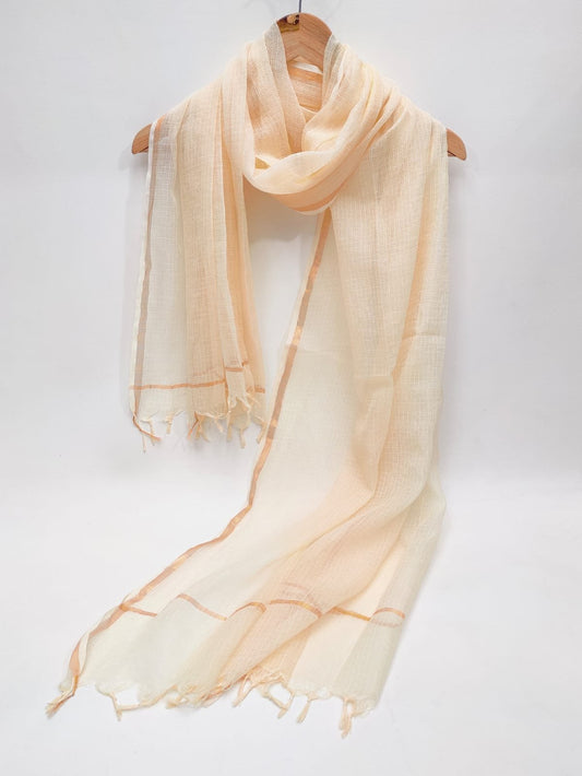 Peach Kota Doriya dupatta subtle border