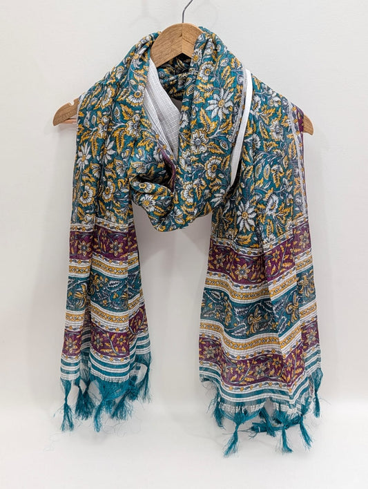 2 meter hand block printed Dupatta Stole