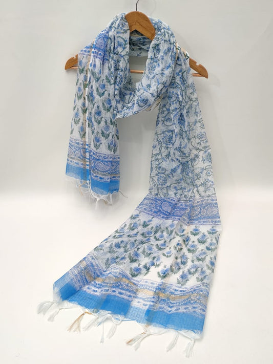 Kota Doriya Block Printed 2.5 mtr Dupatta