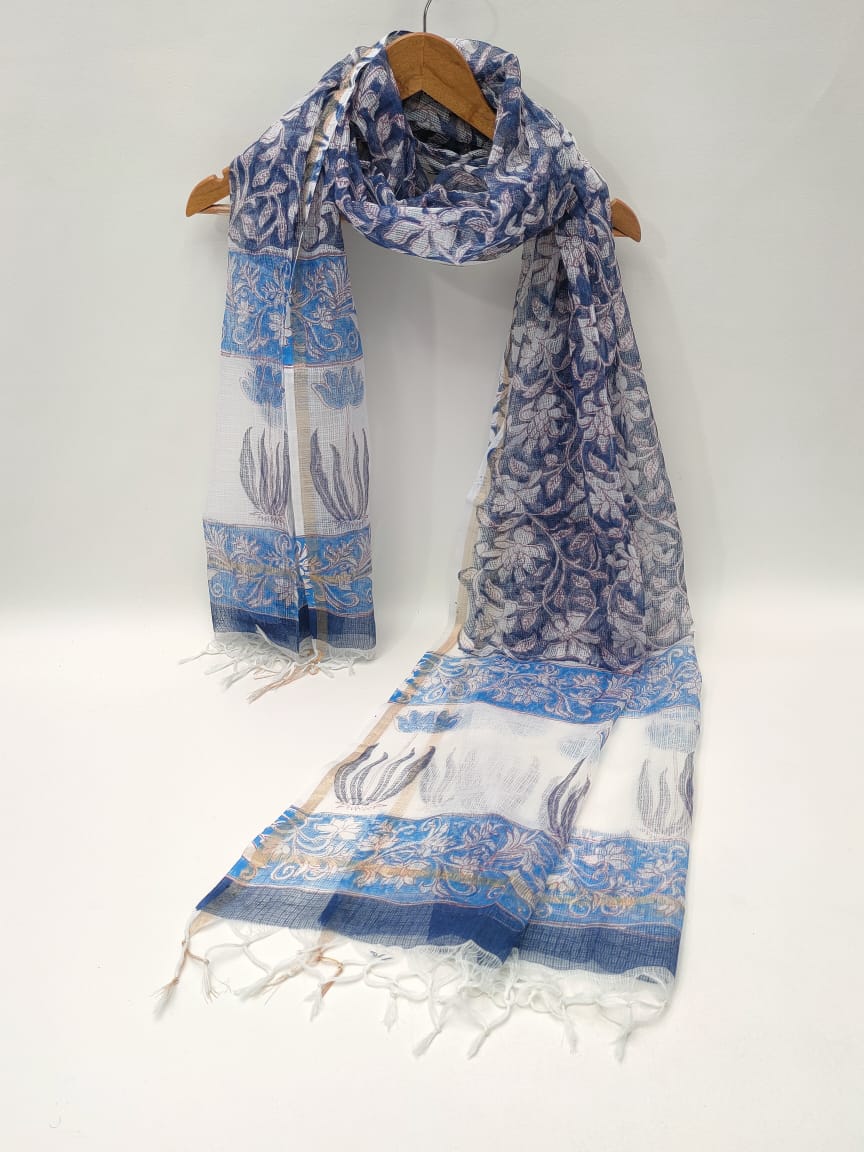 Kota Doriya Block Printed 2.5 mtr Dupatta