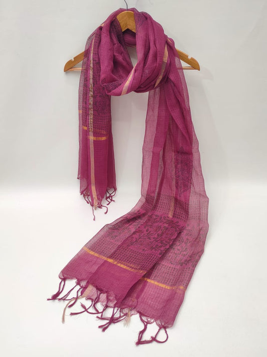 Kota Doriya Block Printed 2.5 mtr Dupatta