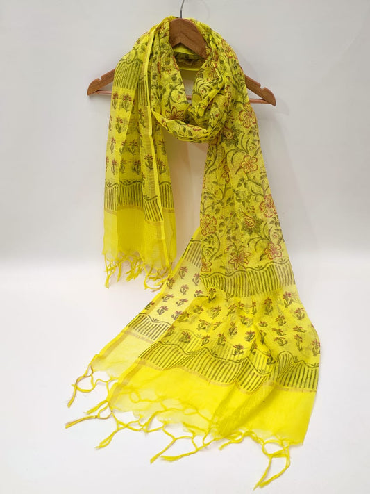 Kota Doriya Block Printed 2.5 mtr Dupatta