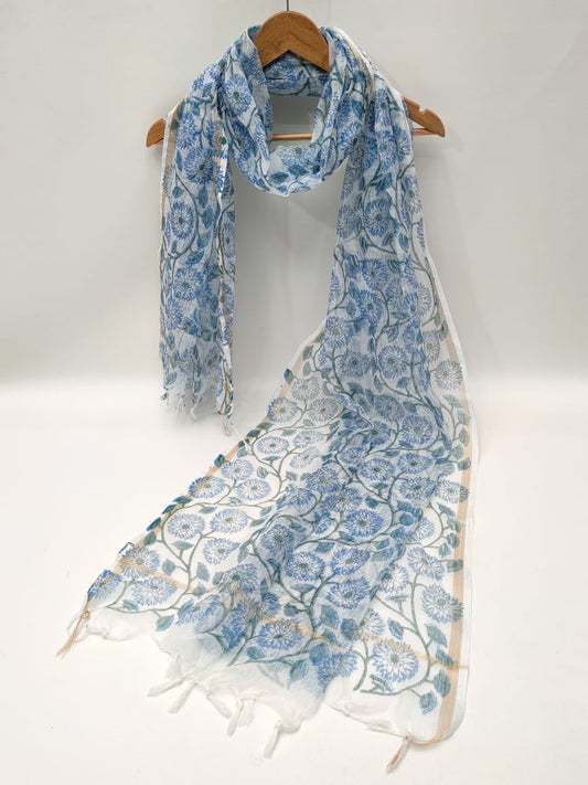 Kota Doriya Block Printed 2.5 mtr Dupatta