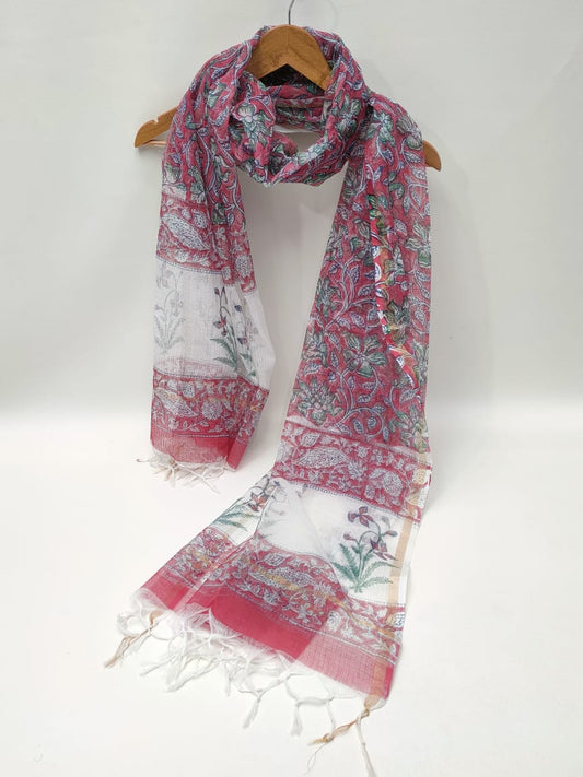 Kota Doriya Block Printed 2.5 mtr Dupatta