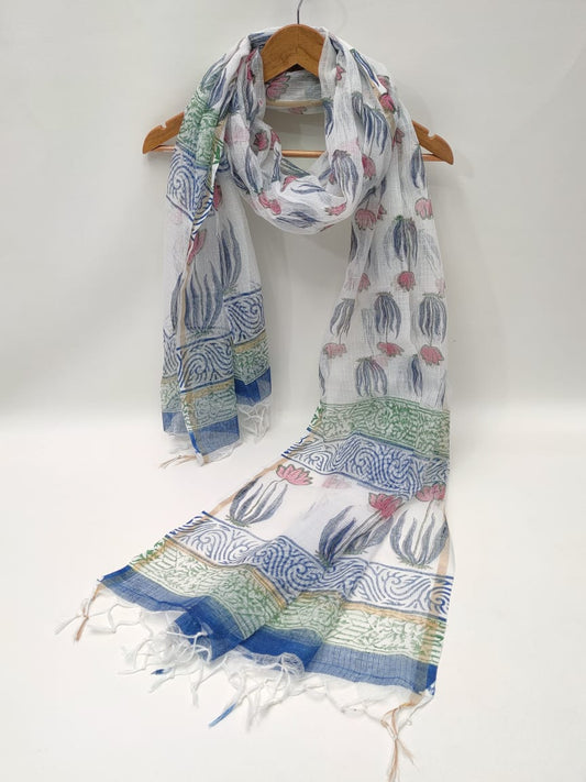Kota Doriya Block Printed 2.5 mtr Dupatta
