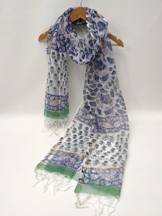 Kota Doriya Block Printed 2.5 mtr Dupatta