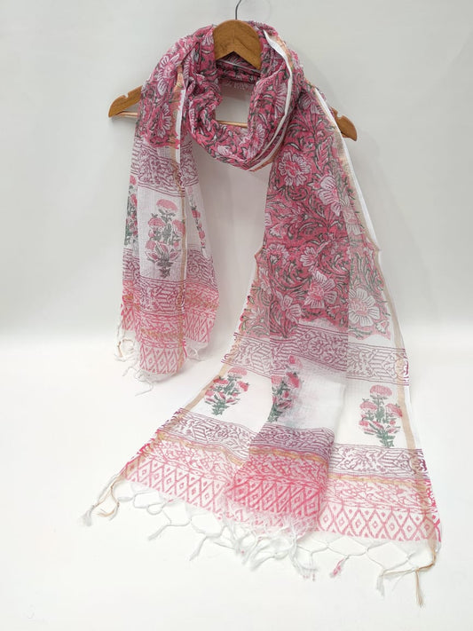 Kota Doriya Block Printed 2.5 mtr Dupatta