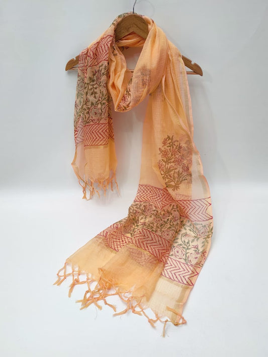 Kota Doriya Block Printed 2.5 mtr Dupatta