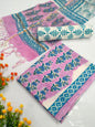 Hand Block Cotton Salwar Suit Set with Kota Doriya Dupatta  - TSPSKDVV38