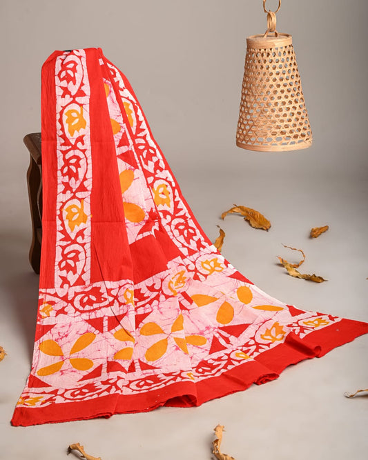 Mul-Cotton Bagru Hand Block Printed Dupatta  - TSPDM18
