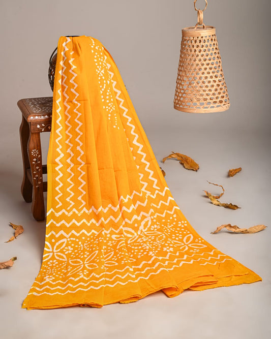 Mul-Cotton Bagru Hand Block Printed Dupatta  - TSPDM31