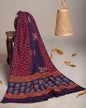 Mul-Cotton Bagru Hand Block Printed Dupatta  - TSPDM7