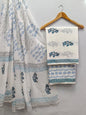 Hand Block Cotton Salwar Suit Set with Cotton Dupatta  - TSPSMTPA31