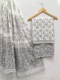 Hand Block Cotton Salwar Suit Set with Cotton Dupatta  - TSPSMTPA56