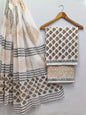 Hand Block Cotton Salwar Suit Set with Cotton Dupatta  - TSPSMTPA9