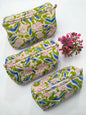 Set of 3 Pouches With A Waterproof Lining, Perfect For Cosmetics