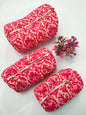 Set of 3 Pouches With A Waterproof Lining, Perfect For Cosmetics