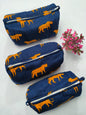 Set of 3 Pouches With A Waterproof Lining, Perfect For Cosmetics