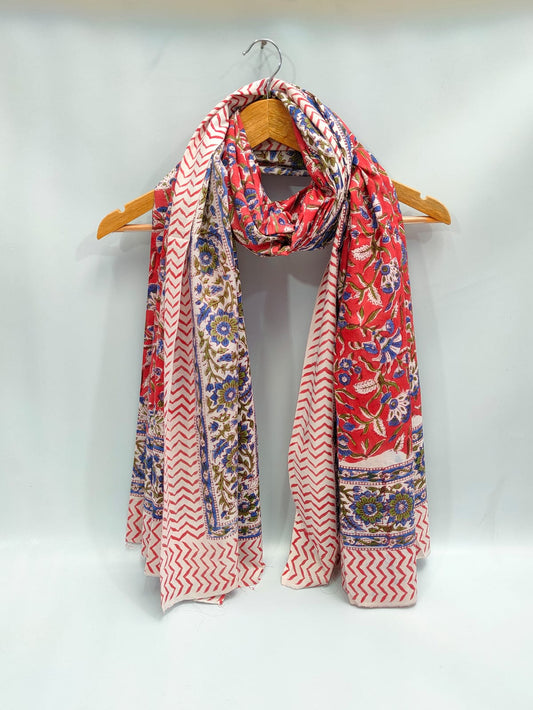 2 meter cotton Stole Dupatta Hand block printed