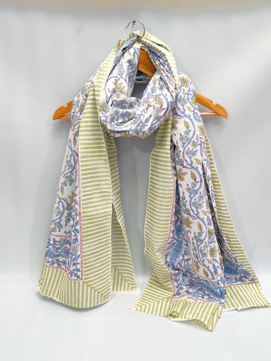2 meter cotton Stole Dupatta Hand block printed