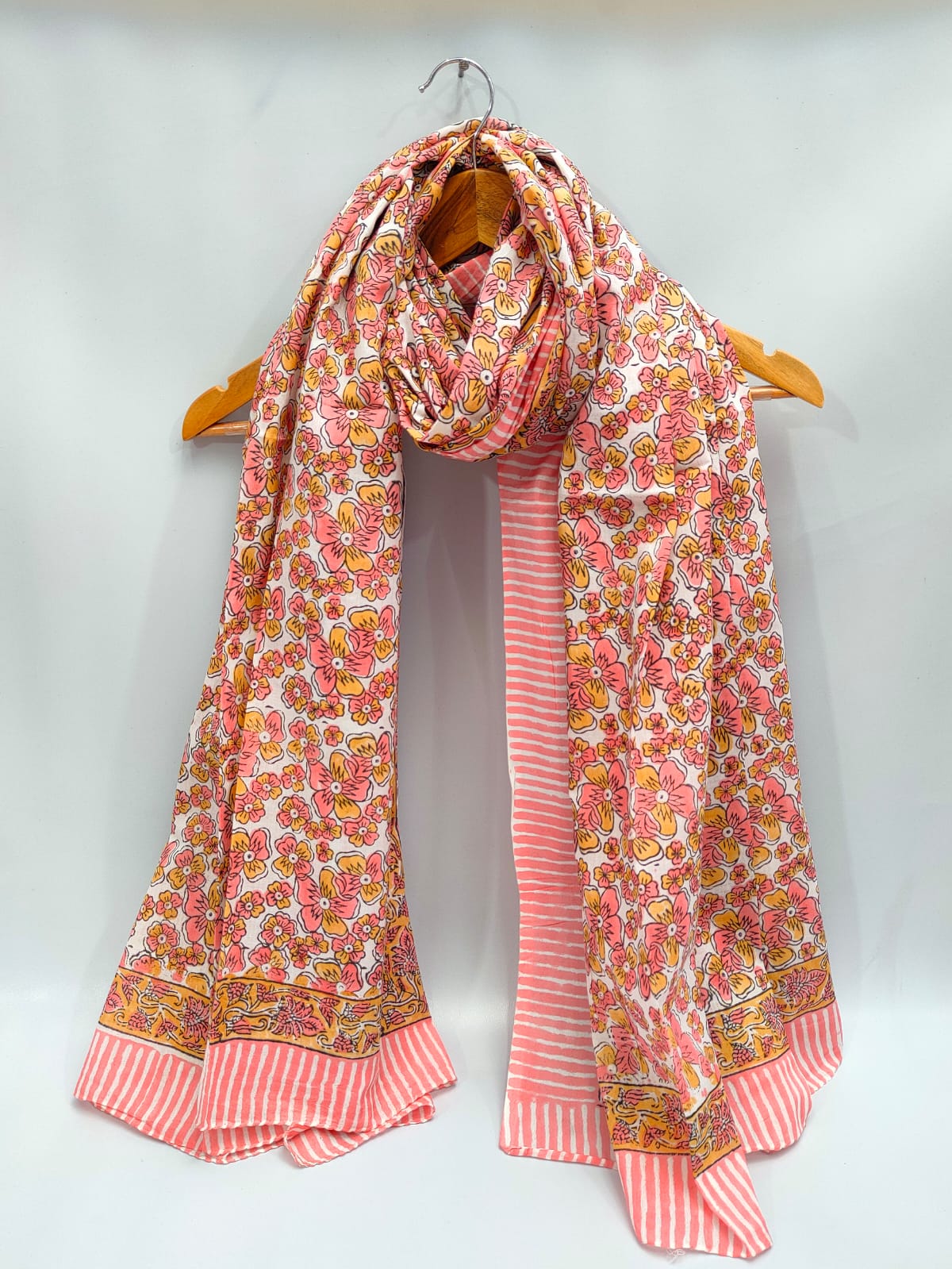2 meter cotton Stole Dupatta Hand block printed